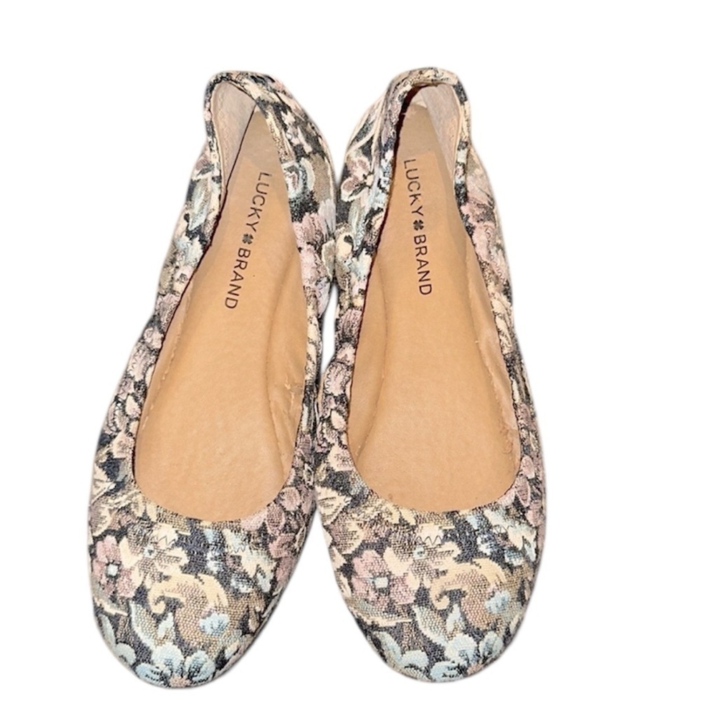 LUCKY BRAND floral tapestry flats size 8 1/2 - Picture 2 of 12